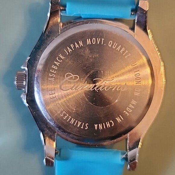 Teal Blue and Crystal Curations Womens Watch Stephanie Greenfield Needs Battery main image 7